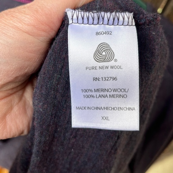 Seg’ments Wm’s 100% Merino Wool V-Neck Base Layer In Purple Heather Sz XXL - Picture 4 of 12